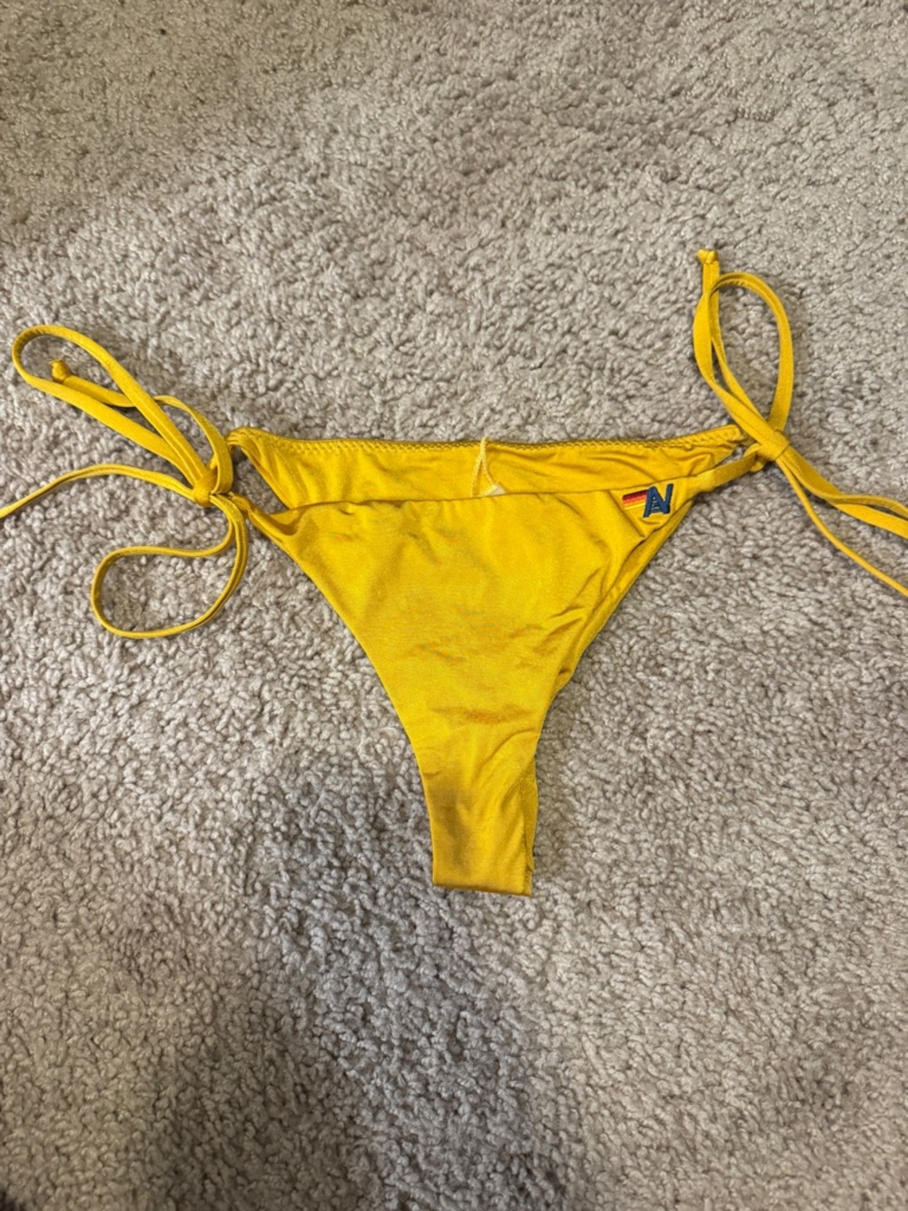 Yellow Aviator Nation Tie-Side Bikini Bottom
